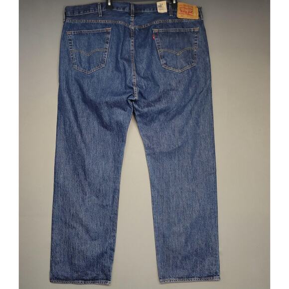 Levis 501 Jeans Mens 48x34 Blue Denim Straight Leg Button Fly Original Classic - Picture 15 of 16